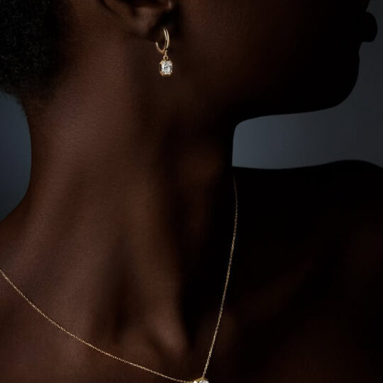 Diamond earring and necklace